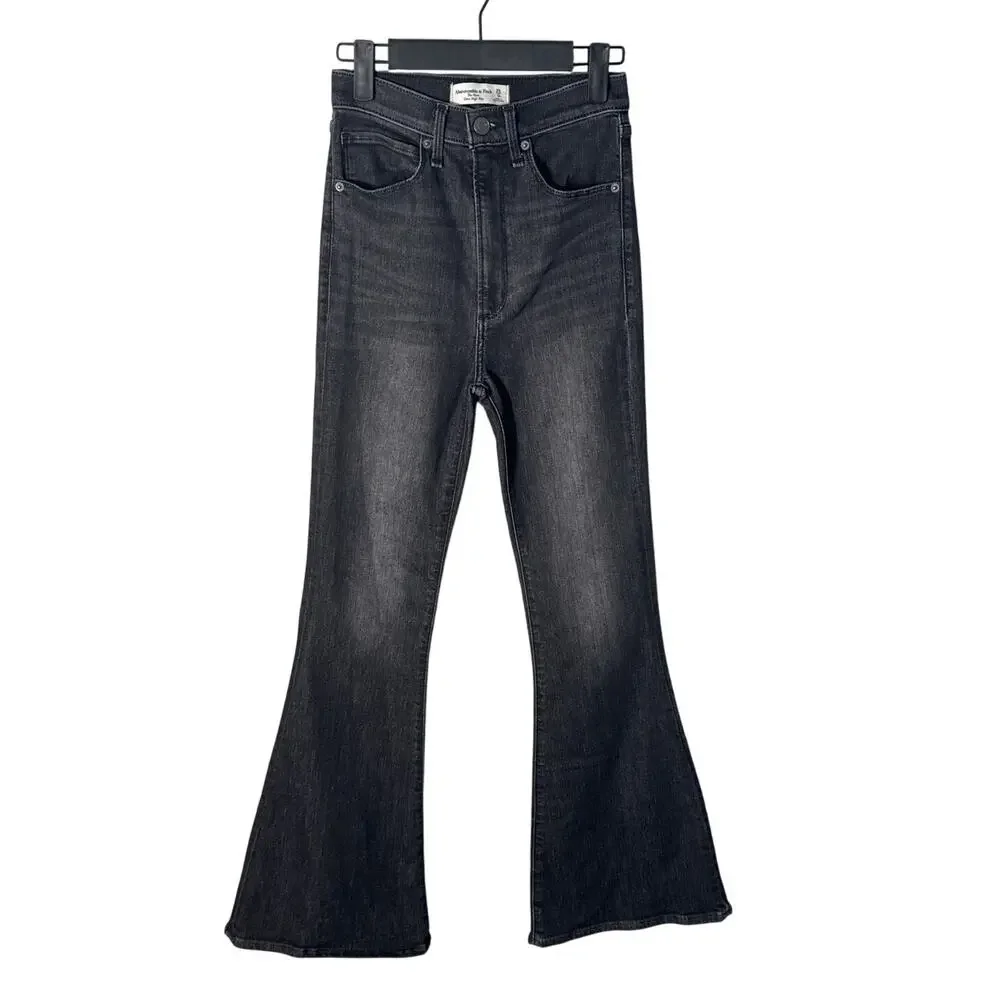 Abercrombie & Fitch‎ Flare Ultra High Rise Jeans Washed Black Size 25/0
